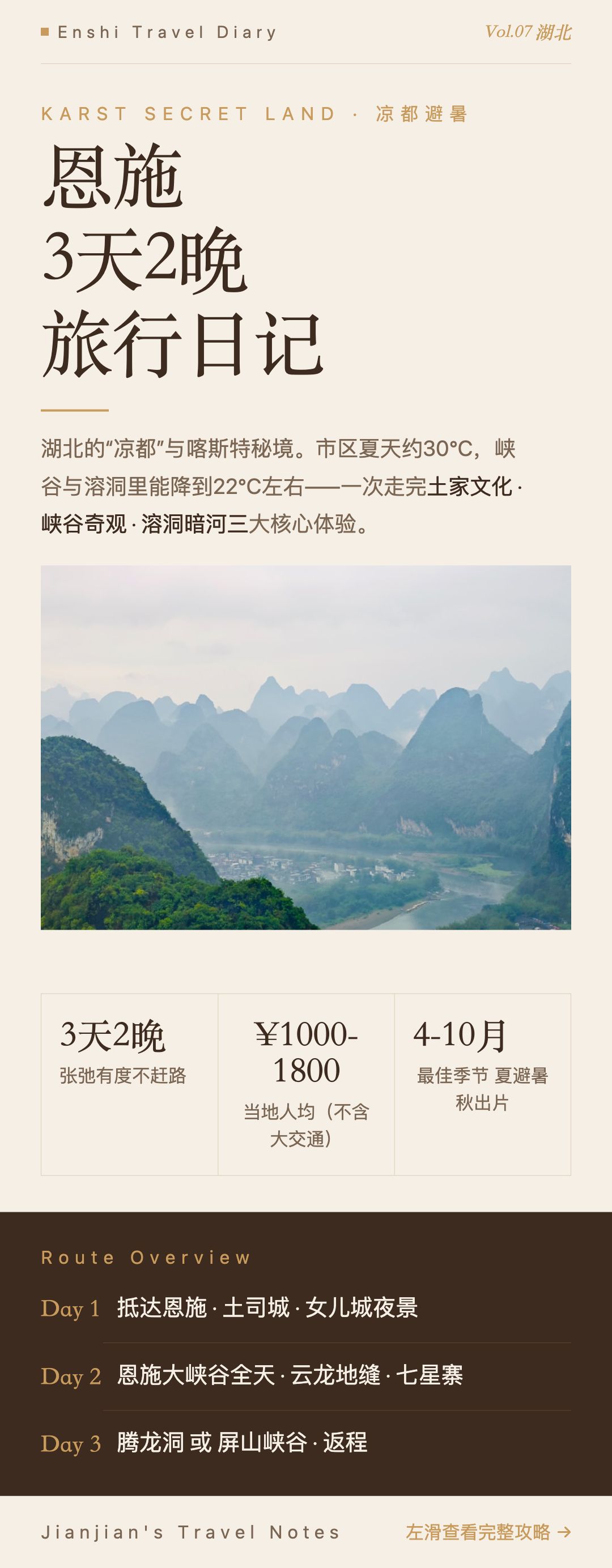 恩施3天2晚旅行日记（6页长图）第 1 张